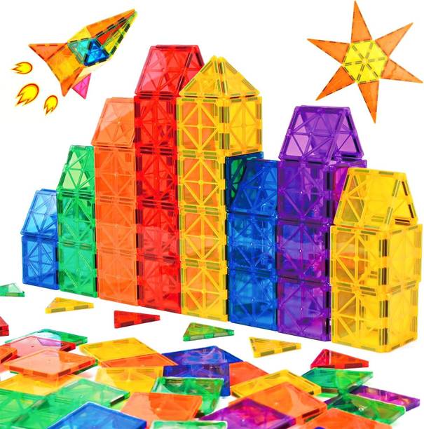 Learn With Fun Best Selling Magnetic Tiles, Colorful Interlocking Blocks Toy, Gift for Kids