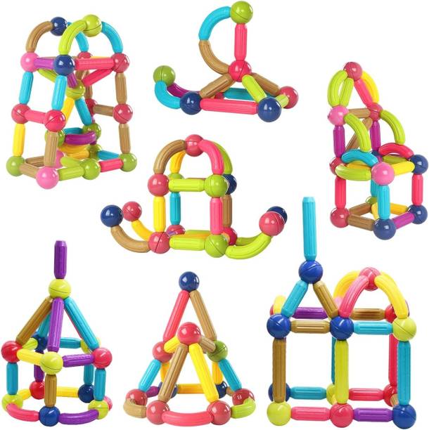Learn With Fun Colorful DIY STEM Magnetic Building Blocks Sticks for Kids 36 Pcs