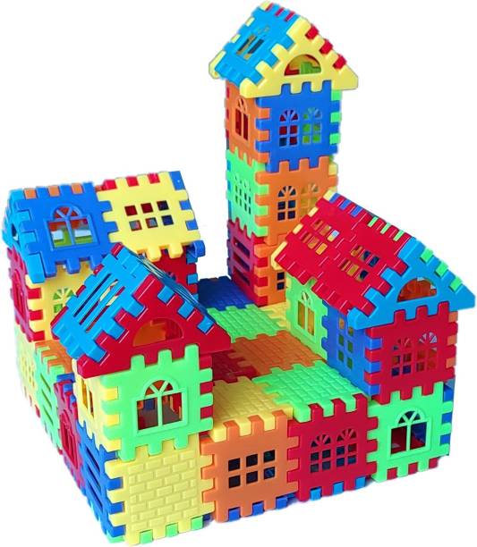 Toys N Smile 75Pcs Small Happy House Building Blocks Learning/Educational Puzzle Toy for Kids