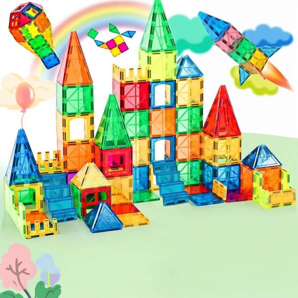 Sotnof Magnetic Building Tiles for Kids | 28 Pieces STEM Educational Montessori Blocks