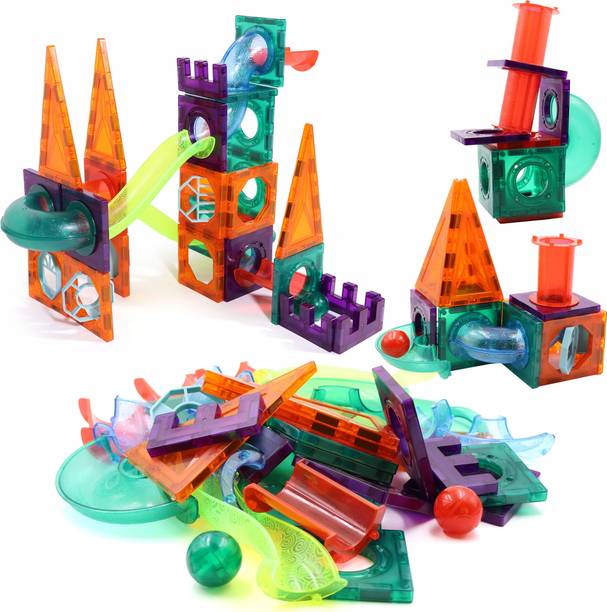 333MART 48 PCS Magnetic Tiles Building Set for Kids, STEM Educational Learning Toy