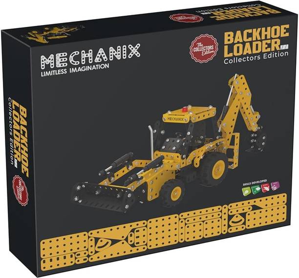 YUIOP - Mechanix Backhoe Loader Metal Building Set -Build Construction Vehicle-602 Pcs