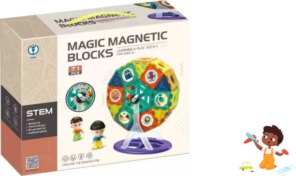 Zuuluzrs Magnetic Tiles 71Pcs Educational Toy Building Blocks Magnetic Toys