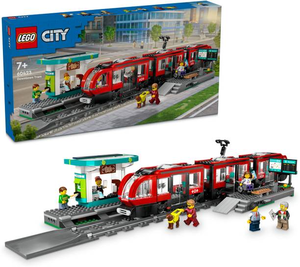LEGO City Downtown Streetcar and Station Toy Set 60423 (811 Pieces)