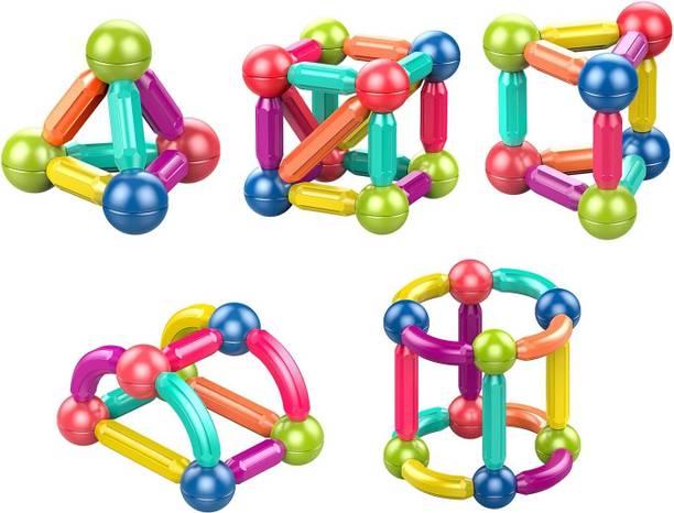 Learn With Fun Magnetic Balls and Rods Set, Magnetic Building Block Toys 36 Pcs