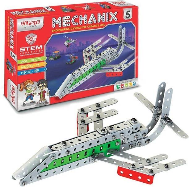 YUIOP - Mechanix 5- Metal Building Set For Kids - 25 Models - 300 Pieces