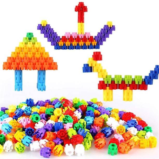 एरिज़ोन Kids - Hexagonal Educational Medium Size Building Smart Blocks 200 Pcs