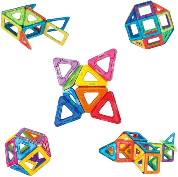 PlayMagic MagnaPlay Tiles - 32 pcs|Magnetic Building Tiles|STEM Creativity Toys