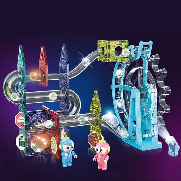 Magicwand 80 Pcs 3D Magical Magnetic Construction Light Blocks & Race Track