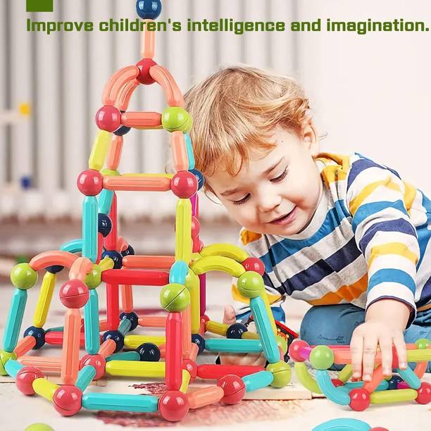 ZUNBELLA Magnetic Building Sticks Blocks & Learning Sticks Activity Toy For Kids (42 pcs)
