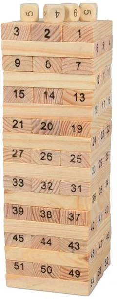 CrazyCrafts WOODEN BLOCKS NATURAL WOOD COLOUR Toy