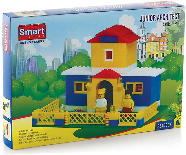 Peacock Toys & Games Peacock - Jr. Architect - 233 pieces - Premium Interlocking Blocks