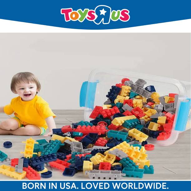Toys R Us Universe of Imagination InventBuild: DIY Plastic Building Block for Kids - 125+ Pieces with Storage Box
