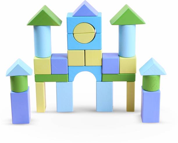 MYDITTO Wooden Stacking Building Blocks, 32 Pieces