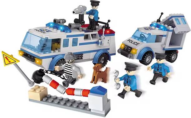 Vaniha 368 Pcs City Police Building Set Police Patrol Car Prisoner Transporter Truck