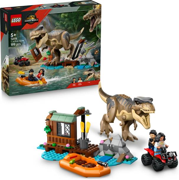 LEGO Jurassic World T. rex River Escape Dinosaur Figure Building Set 76975