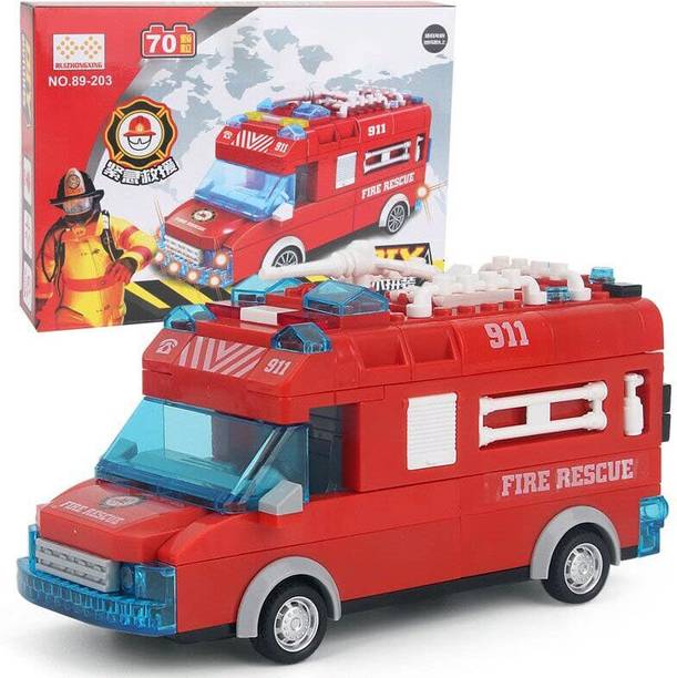 Magicwand 70-Pcs Fire Engine Building Blocks Set for Kids – Multicolor
