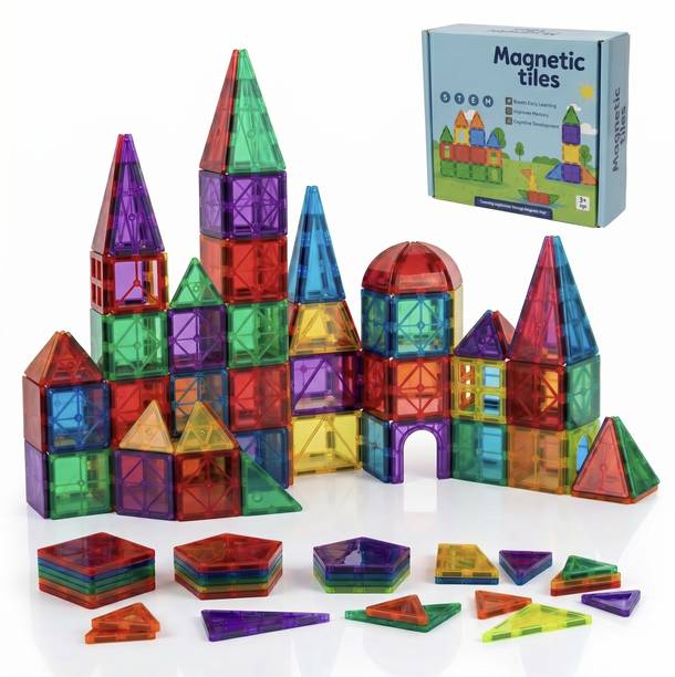 sparknest Magnetic Tiles Building Blocks STEM Educational Toy for Boys & Girls 16 Pcs