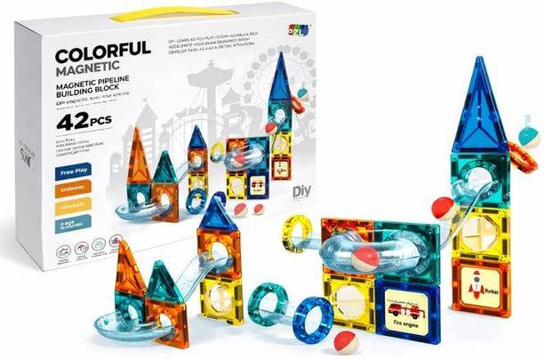 Griha Lok Magnetic Tiles Building Blocks Set – 42 PCS STEM Learning Toy