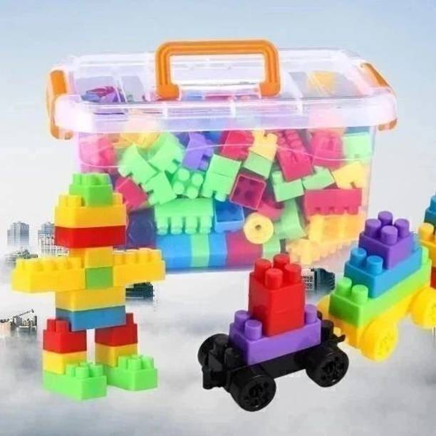 DevDarsh Vibrant Building Bricks and Blocks 100+pcs Set in a Charming Bag for Kids