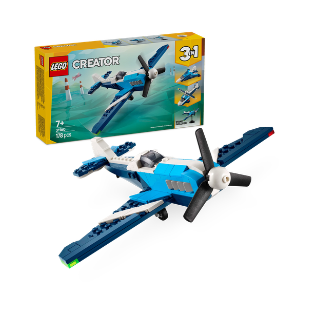 LEGO Creator 3in1 Aircraft: Race Plane Toy Vehicle Playset 31160 (178 Blocks)