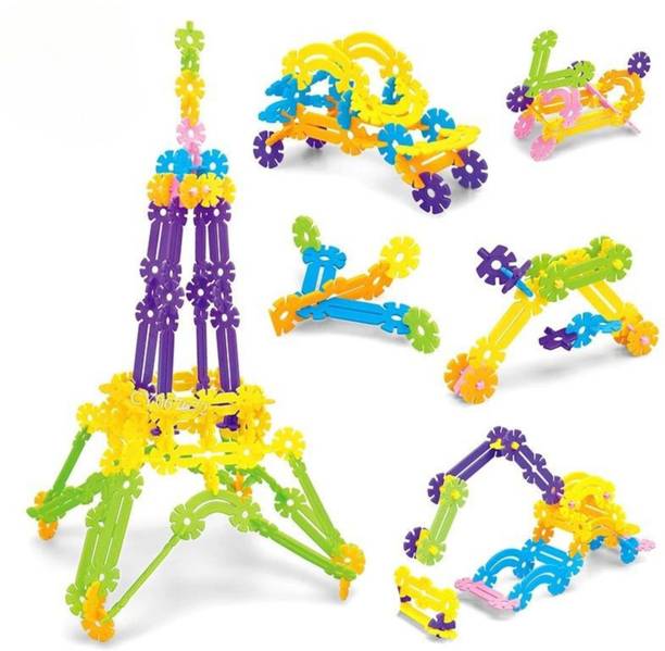 Toys N Smile Snowflake Flower Building Blocks DIY Construction Interlocking Game Toy for Kids
