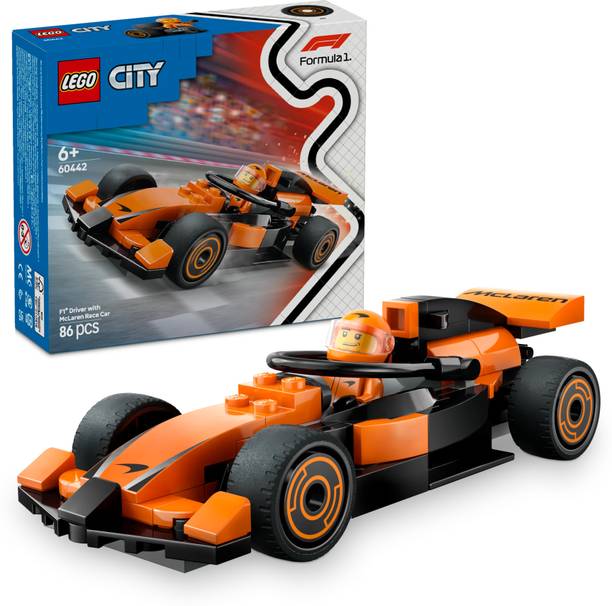 LEGO City F1 Driver with McLaren Race Car Mini Vehicle Toy Playset 60442 (86 Blocks)