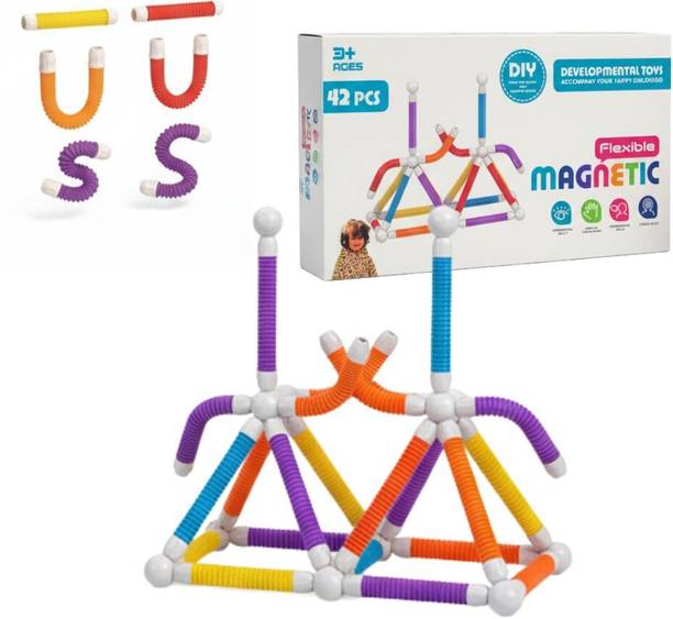 RAD CARTEL Flexible Magnetic Sticks 42 Pcs Building Blocks for Kids Magnetic Toys for kids
