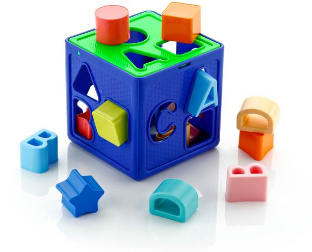 S sukan tex Educational Shape Sorting Cube Toy for Kids | Alphabet & Color Block Puzzle