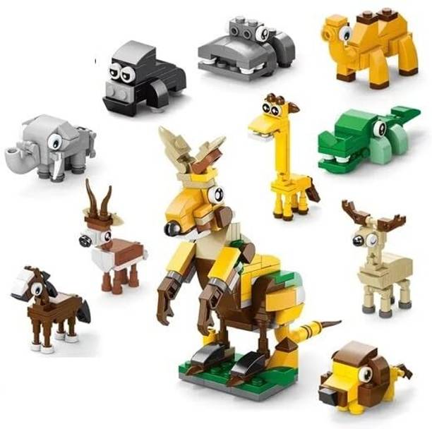 FOZZO-SK Legoing Jungle Animals Building Blocks scene Tiny Figures do it yourself puzzle