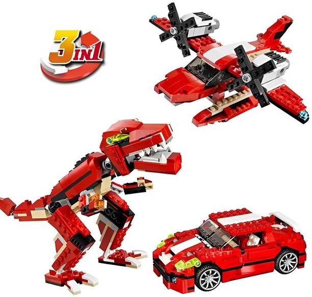 Tarak LEGO 3 In 1 Dinosaur Car Airplane Building Blocks