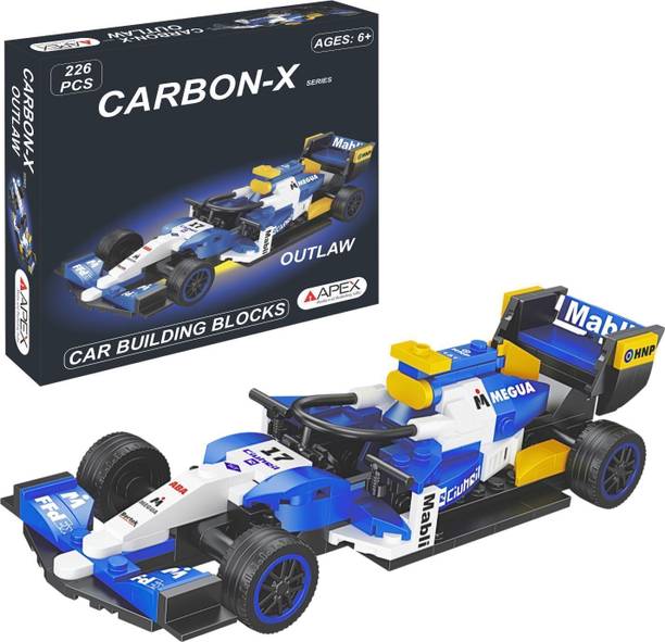 APEX MEDIA AND MARKETING INDIA Carbon-X Outlaw Car Building Blocks Set (226 Pcs) – STEM Building Kit for Kids
