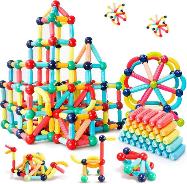 Learn With Fun Colorful DIY STEM Magnetic Building Blocks Sticks for Kids 42 Pcs