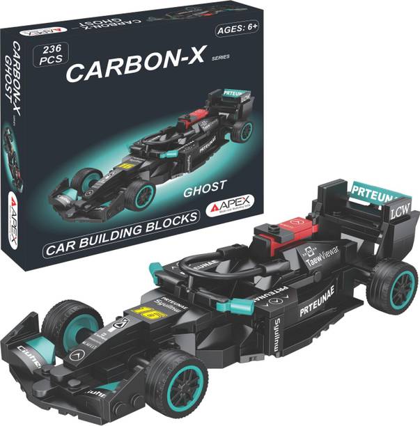APEX MEDIA AND MARKETING INDIA CARBON-X GHOST Car Building Blocks (236 Pcs) | F1 Racing Model Kit for Kids 6+