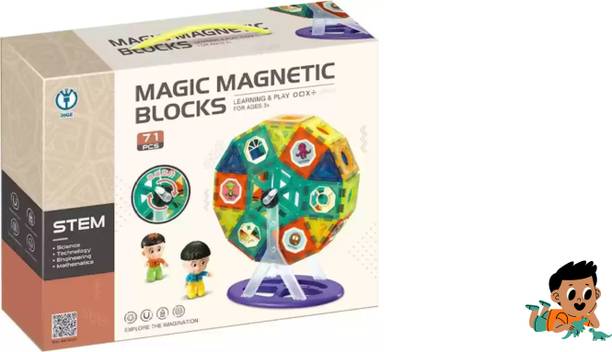 Zuuluzrs Building Blocks Magnetic Tiles 71Pcs Educational Toy