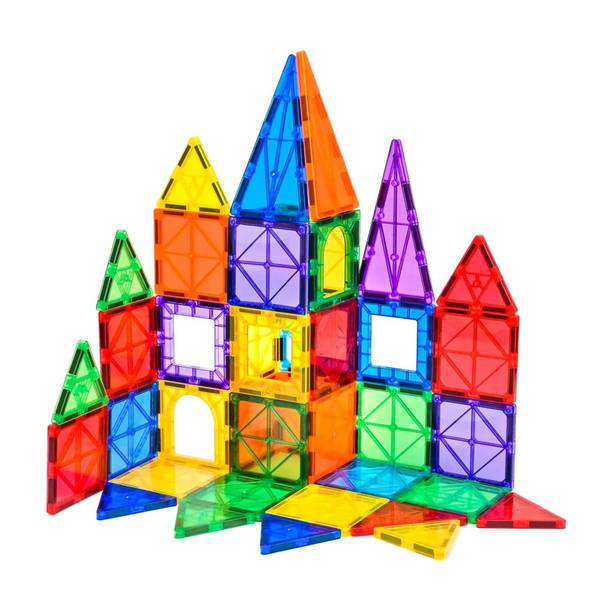 Learn With Fun STEM Magnetic Tiles Building Blocks for Kids, Educational Magnet Toy Set