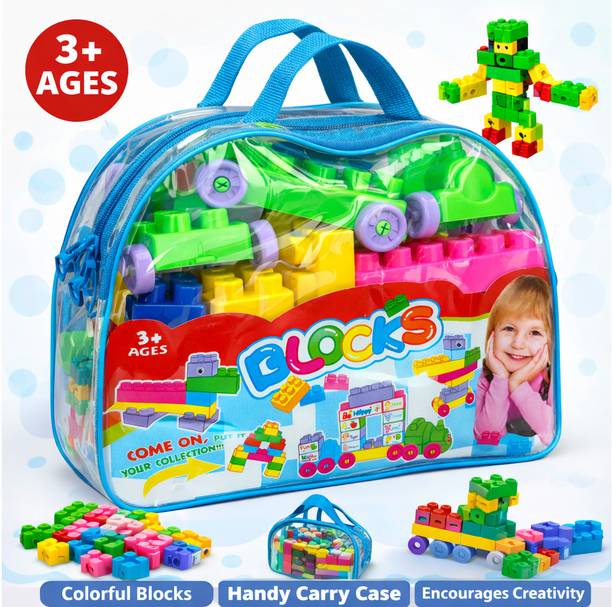 B MART Kids Building Blocks Set with Carry Bag | 3+ Years Educational Construction Toy