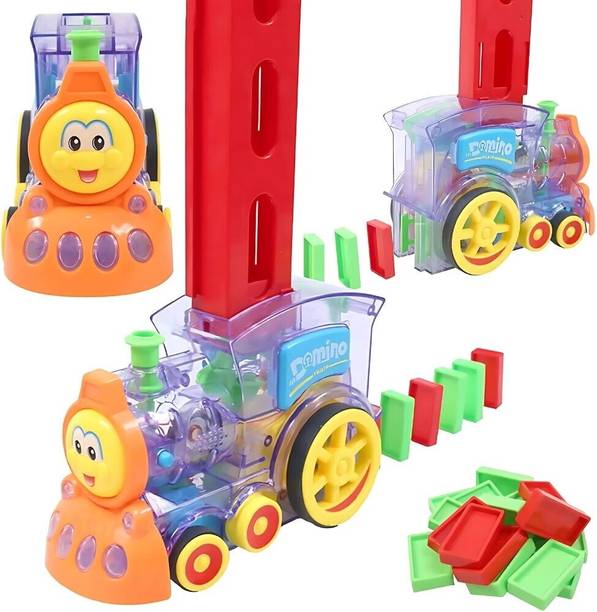 Gezeno Domino Train Set Rally Train Model with Lights and Sounds Construction Building
