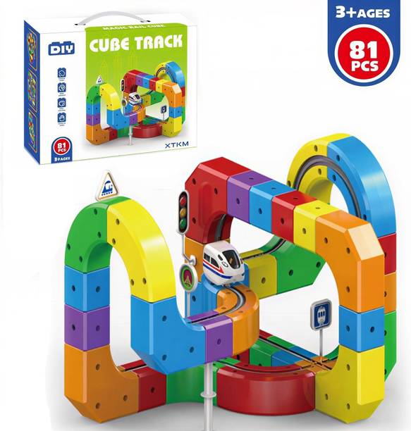 OPINA Cube Track Magic Rail Train Set, Educational Building Toy for Kids
