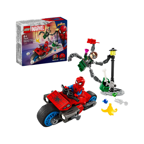LEGO Marvel Motorcycle Chase: Spider-Man vs. Doc Ock 76275 (77 Pieces)