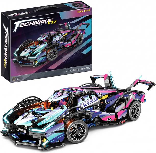 katty mao Sense of Speed V12 Edition, Racing Model Sports Car Building Blocks Set for Boys