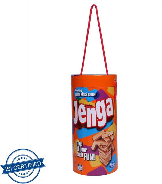 HASBRO GAMING Jenga Tube Pack; Hardwood Blocks; Stacking Tower Game for Kids Ages 6 and Up, 1 or More Players