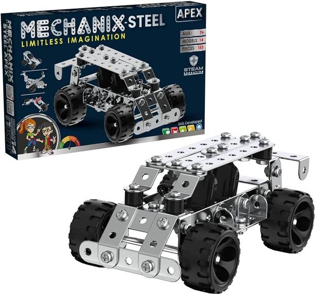 YUIOP Mechanix Steel Apex - Steel Construction Set - 14 Models - 155 Pieces