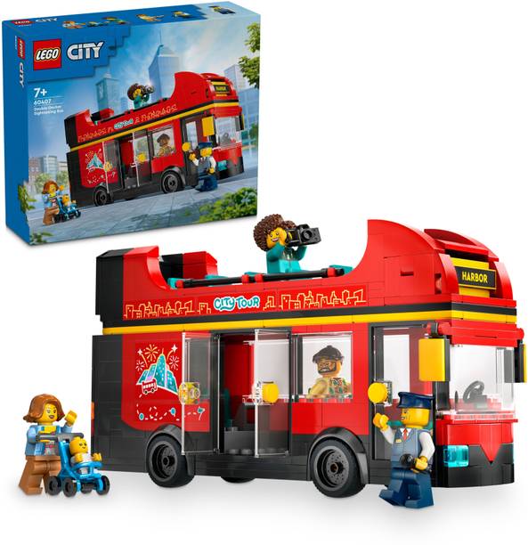LEGO City Red Double-Decker Sightseeing Bus Toy 60407 ( 384 Blocks)