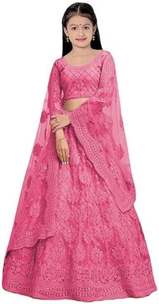 Rayasa Girls Lehenga Choli Ethnic Wear Embroidered Ghagra, Choli, Dupatta Set