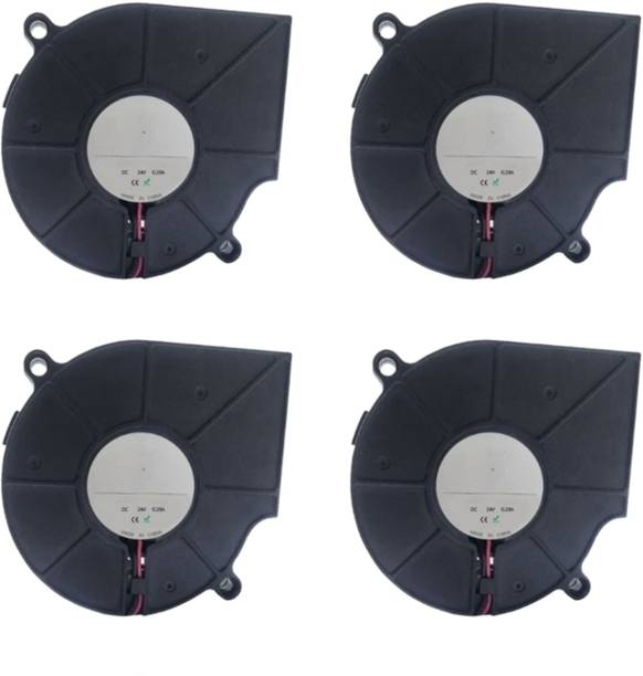 Electronic Spices 7530 DC Blower Fan,24V=0.20A Centrifugal, for Outdoor Barbecues, Wood Stove 4pcs Forward Curved Air Blower