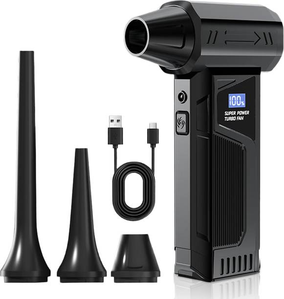 Zeitel USB Rechargeable Handheld Turbo Fan with Light and Five Nozzles Air Blower