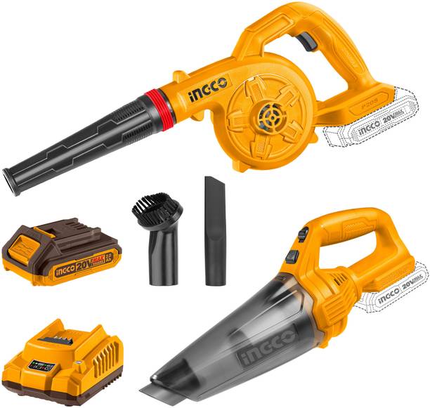 INGCO Cordless 2 pcs Combo Kit with 1pcs Cordless Vacuum Cleaner, 1pcs Cordless Air Blower