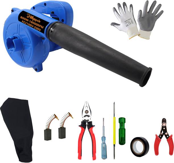 Hillgrove HGM1244M3 800W-18000RPM Electric Air Blower Dust Cleaner with 5Pcs Hand Tool Kit Forward Curved Air Blower