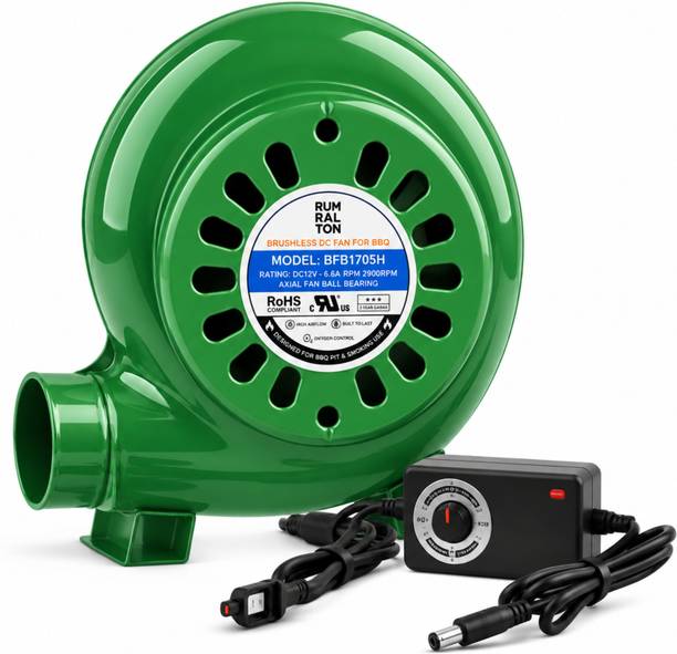 Rumbalton 23000RPM BBQ Mini Fan Air Blower Kit with Adjustable Speed Controller 24W Radial Hi-Powered Blower